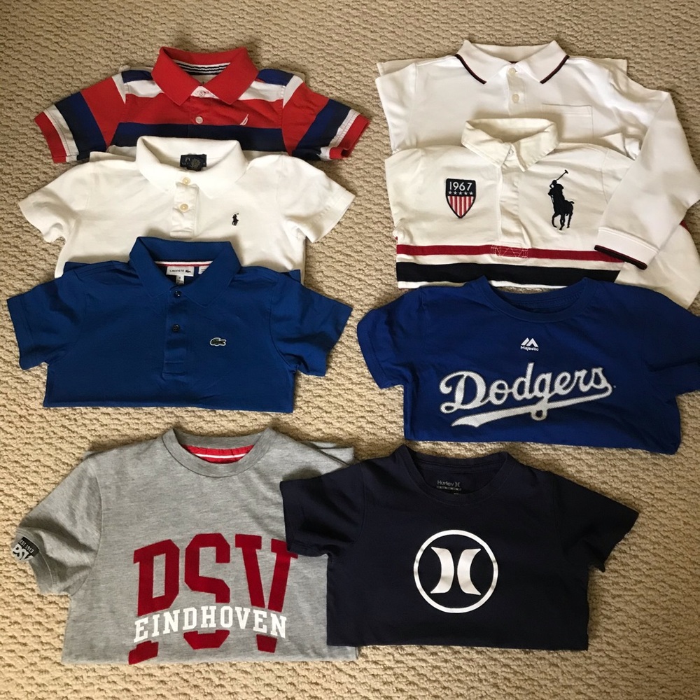 Boy designer shirts. Janie and jack, Lacoste